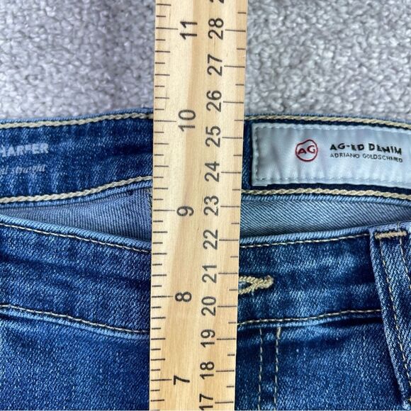 Ag Adriano Goldschmied Harper Jeans Women’s 28 Blue Straight Low Rise Denim - Picture 10 of 13